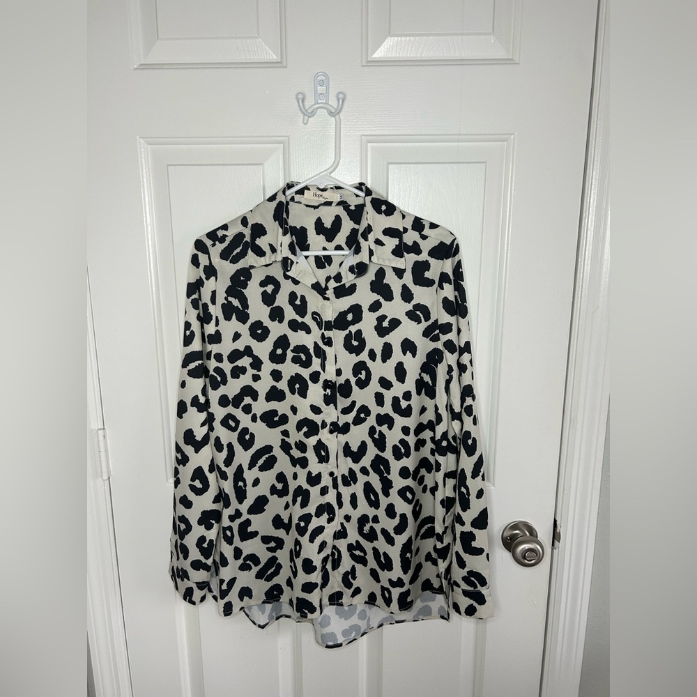 Black and White Button Down Shirt